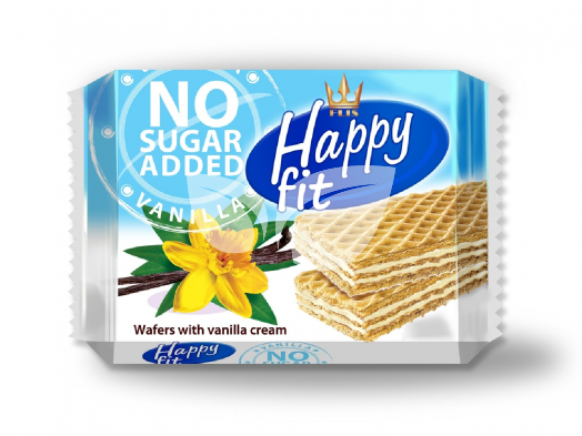Happy fit vaníliás ostyaszelet hozzáadott cukor nélkül 95 g • Egészségbolt
