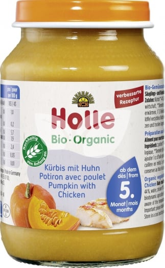 Holle bio bébiétel sütőtök-csirkehússal 190 g • Egészségbolt