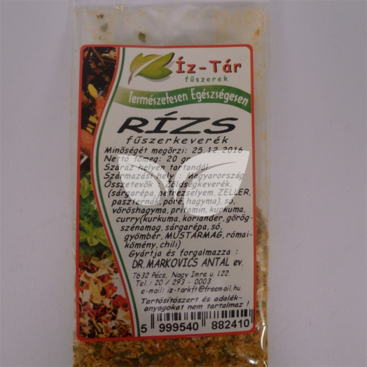 Íz-Tár fűszerkeverék rizsfűszer 20 g • Egészségbolt