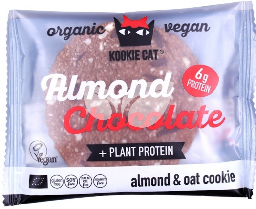 Kookie cat bio vegán gluténmentes mandulás zabkeksz, protein csoki 50 g
