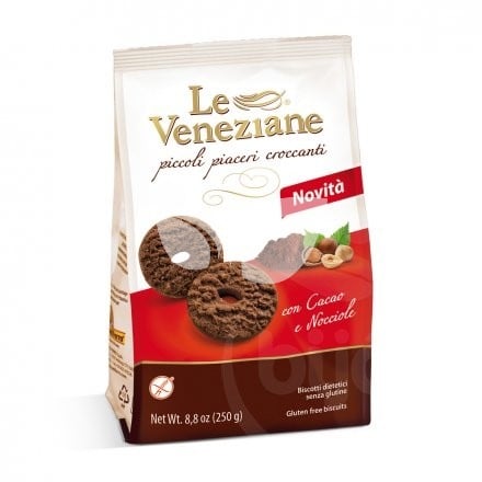 Le Veneziane keksz mogyorós és kakaós 250 g • Egészségbolt