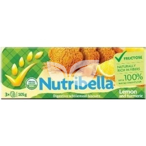 Nutribella keksz fruktózzal citrom-kurkuma 105 g • Egészségbolt