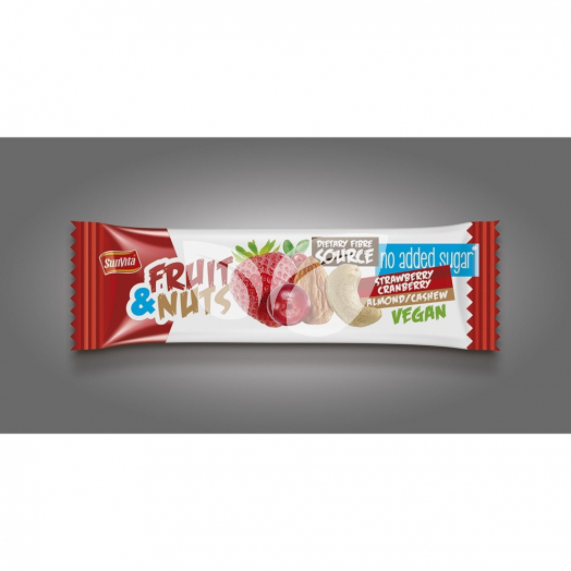 Sunvita gyümölcsszelet epres-vörösáfonyás kesuval-mandulával 30 g • Egészségbolt