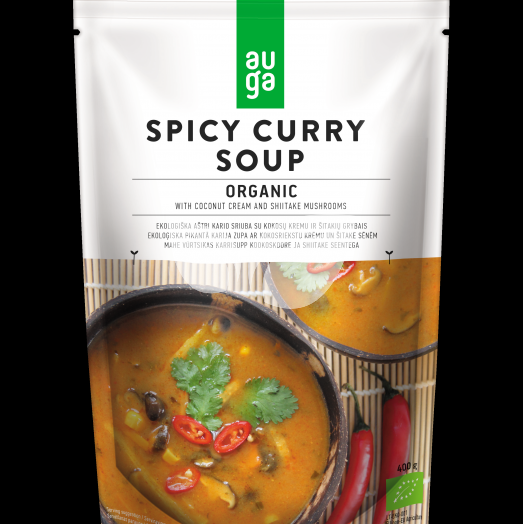 Auga bio vegán organikus fűszeres curry krémleves 400 g • Egészségbolt