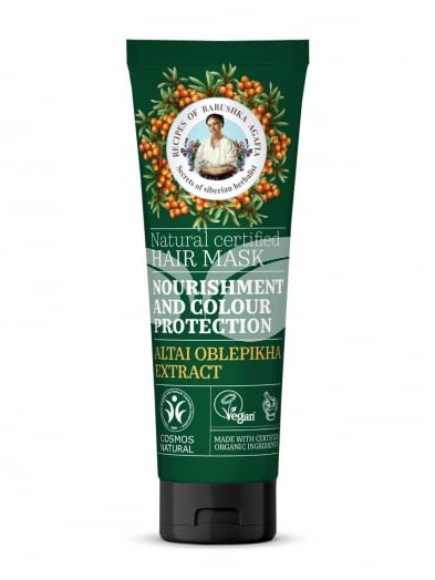 Babushka Agafia bio tápláló és színvédő hajmaszk altajihomoktövis-kivonattal 200 ml • Egészségbolt