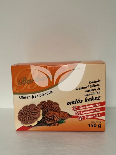 Barbara gluténmentes kakaókrémmel töltött omlós keksz 150 g • Egészségbolt