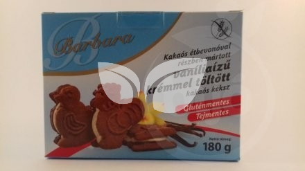 Barbara gluténmentes kakaós keksz vanília tölt. étbevonatos 150 g • Egészségbolt