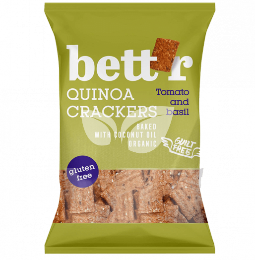 Bettr bio vegán gluténmentes quinoa kréker bazsalikom&paradicsom 100 g • Egészségbolt
