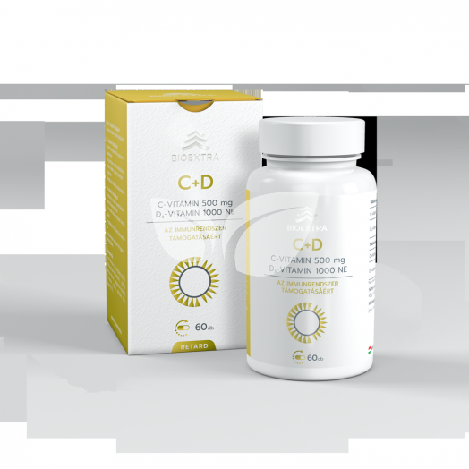 Bioextra c-vitamin 500 mg+D3 vitamin 1000 NE retard étrend-kiegészítő kapszula 60 db • Egészségbolt
