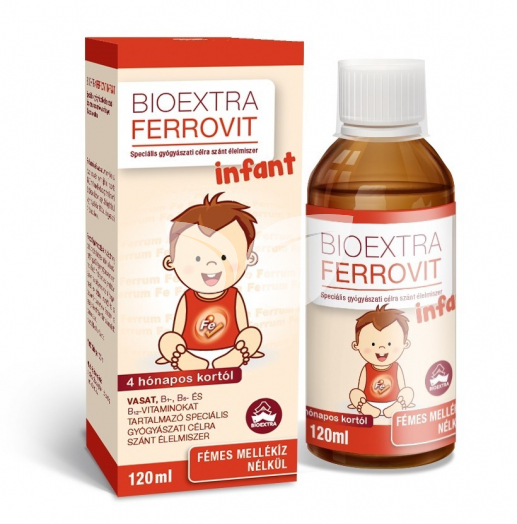 Bioextra ferrovit infant speciális gyógyászati célra szánt élelmiszer, csecsemők vashiányos állapota esetén 120 ml • Egészségbolt