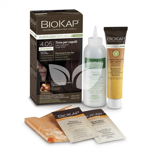 Biokap nutricolor rapid tartós hajfesték nr 4.05 chocolate chestnut 135 ml • Egészségbolt