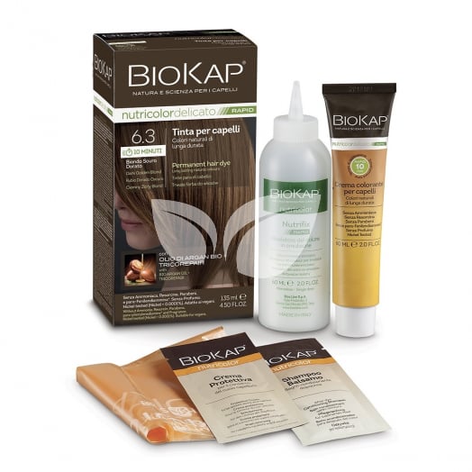 Biokap nutricolor rapid tartós hajfesték nr 6.3 dark golden blond 135 ml • Egészségbolt