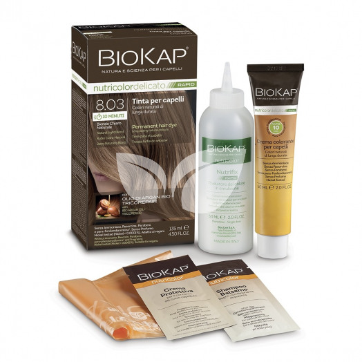 Biokap nutricolor rapid tartós hajfesték nr 8.03 natural light blond 135 ml • Egészségbolt