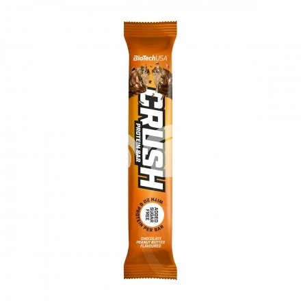 Biotech crush bar csokoládé&mogyoróvaj fehérjeszelet 64 g • Egészségbolt