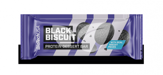 Biotech protein dessert bar black biscuit 50 g • Egészségbolt
