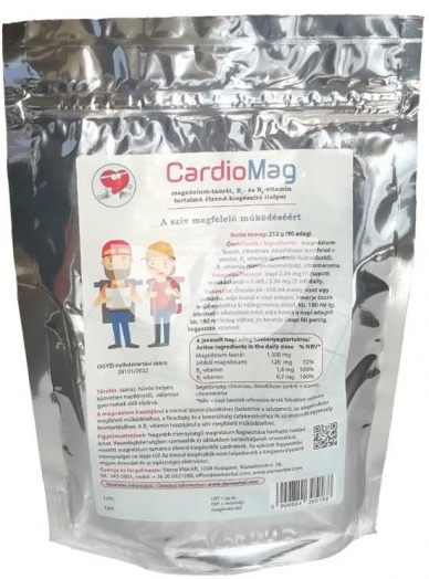 CardioMag magnézium-taurát tartalmú étrend-kiegészítő italpor 212 g