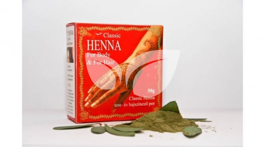 Classic Henna haj és testfesték por 50 g • Egészségbolt