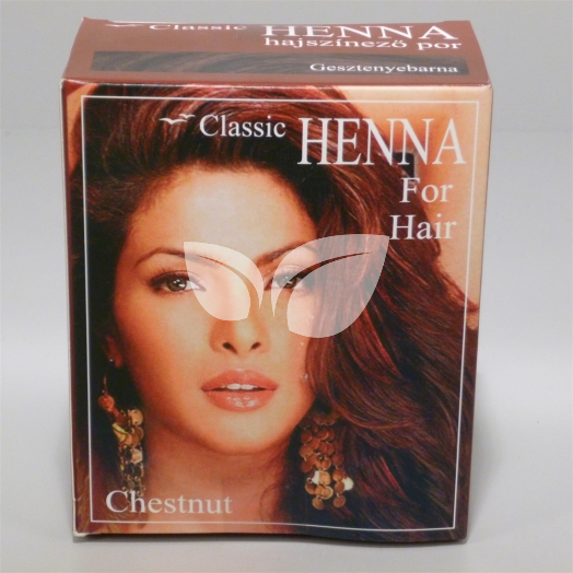 Classic Henna hajszínező por gesztenyebarna 100 g • Egészségbolt