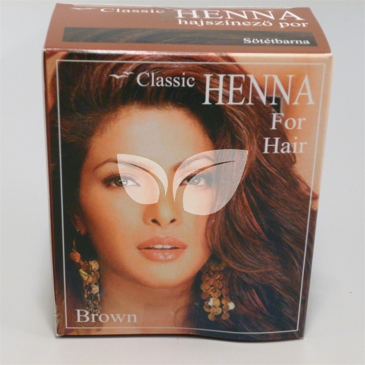 Classic Henna hajszínező por sötétbarna 100 g • Egészségbolt