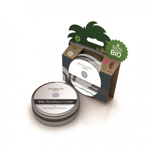 Coconutoil cosmetics bio fogpor aktív szénnel 50 ml • Egészségbolt
