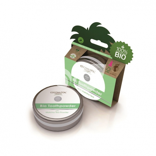 Coconutoil cosmetics bio fogpor matcha teával 50 ml • Egészségbolt