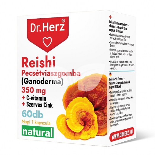 Dr.herz reishi 350mg+c-vitamin+szerves cink kapszula 60 db • Egészségbolt