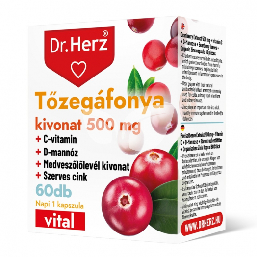 Dr.herz tőzegáfonya kivonat 500 mg kapszula 60 db • Egészségbolt