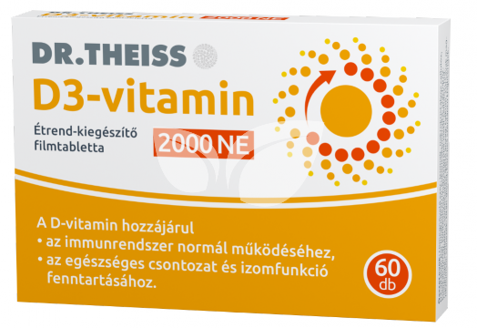 Dr.Theiss d3-vitamin étrend-kiegészítő filmtabletta 2000ne 60 db • Egészségbolt