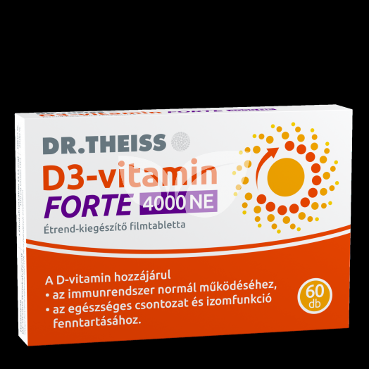Dr.Theiss d3-vitamin forte étrend-kiegészítő filmtabletta 4000ne 60 db • Egészségbolt