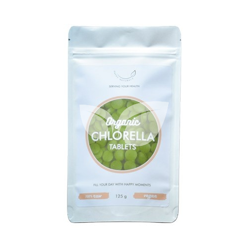 Happy Naturals organic chlorella tabletta 125 g • Egészségbolt