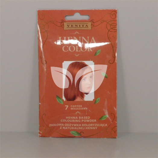 Henna Color hajszínezőpor nr 7 rézvörös 25 g • Egészségbolt