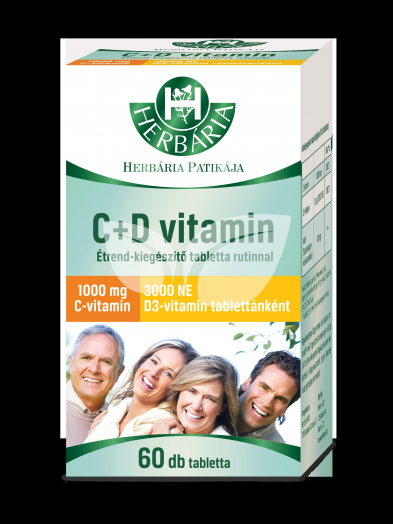 Herbária c 1000 mg +d3000 ne vitamin kapszula 60 db