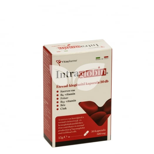Intraglobin szerves vasat tartalmazó étrend-kiegészítő kapszula 30 db • Egészségbolt