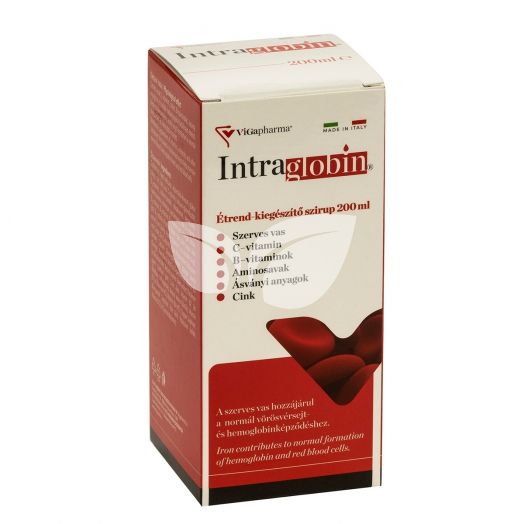 Intraglobin szerves vasat tartalmazó étrend-kiegészítő szirup 200 ml • Egészségbolt