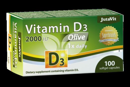 Jutavit d3-vitamin 2000 NE oliva lágykapszula 100 db • Egészségbolt