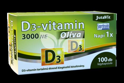 Jutavit d3-vitamin 3000 NE olíva 100 db • Egészségbolt
