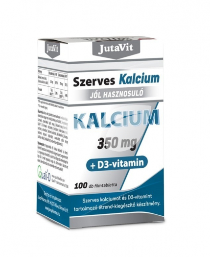 Jutavit szerves kalcium 350mg+d3 vitamin tabletta 100 db • Egészségbolt