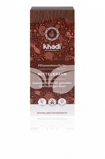 Khadi bio hajfesték por középbarna 100 g • Egészségbolt