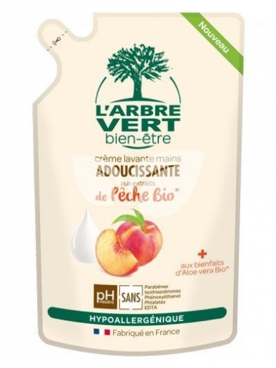 Larbre vert öko folyékony szappan utántöltő őszibarack kivonattal 300 ml • Egészségbolt