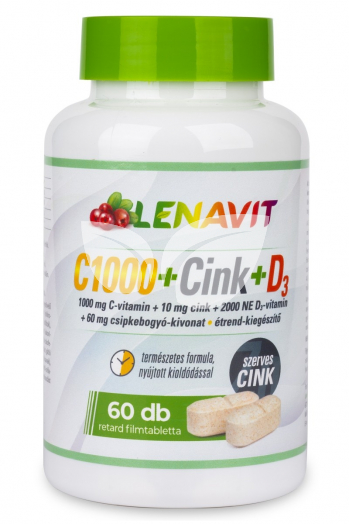 Lenavit C-1000+szerves cink+d3 2000ne+60 mg csipkebogyó kapszula 60 db • Egészségbolt