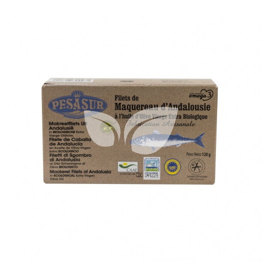 Makréla filé bio extraszűz oliva olajban dobozban 120 g • Egészségbolt