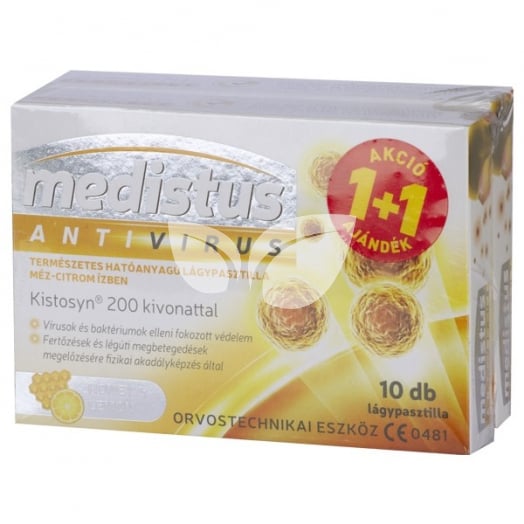 Medistus antivirus lágypasztilla honey-lemon 1+1 20 db • Egészségbolt