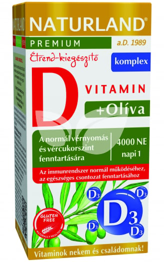 Naturland olivalevél+D-vitamin 4000NE kapszula 60 db • Egészségbolt