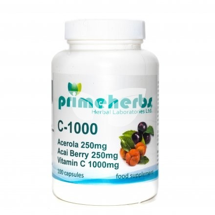 Primeherbs C-1000mg+acerola 250mg+acai 250mg 100db • Egészségbolt