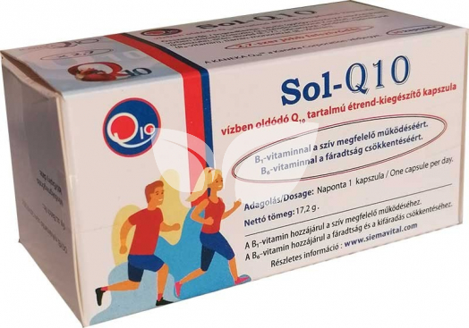 Sol-Q10 vízben oldódó q10 tartalmú étrendkiegészítő kapszula 30 db • Egészségbolt