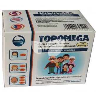 Topomega Omega-3 tartalmú lágyzselatin étrend-kiegészítő kapszula 100 db