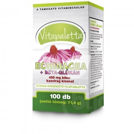 Vitapaletta echinacea+béta-glükán tabletta 100 db • Egészségbolt