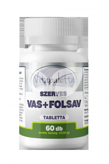 Vitapaletta szerves vas+folsav tabletta 60 db • Egészségbolt