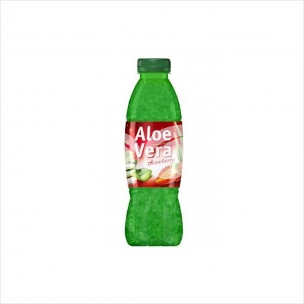 Aloe Vera ital aloe darabokkal eper ízű 500 ml • Egészségbolt