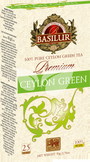 Basilur premium green zöld tea 25 filter 50 g • Egészségbolt